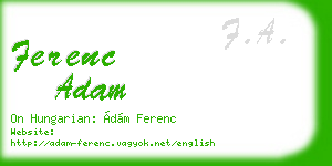 ferenc adam business card
