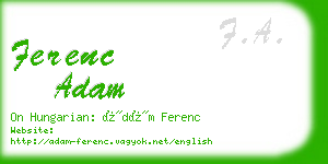 ferenc adam business card